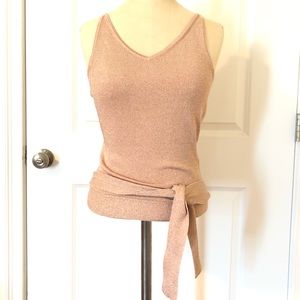 NWOT Rose Gold metallic top